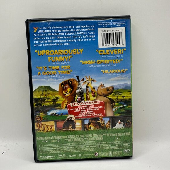 Madagascar: Escape 2 Africa DreamWorks Widescreen DVD Rated PG - Picture 2 of 3